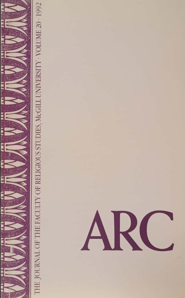 					View Vol. 20 (1992): Arc: The Journal of the Faculty of Religious Studies
				