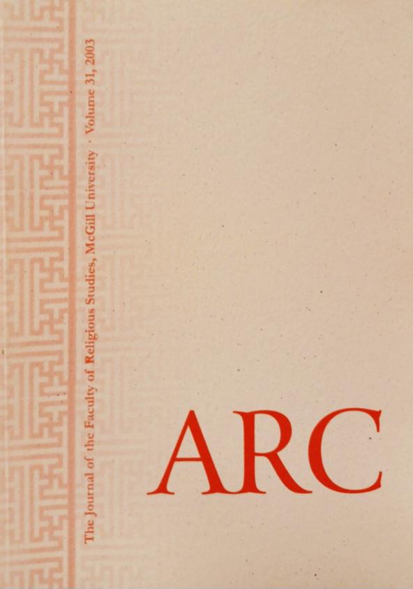 					View Vol. 31 (2003): Arc: The Journal of the Faculty of Religious Studies
				